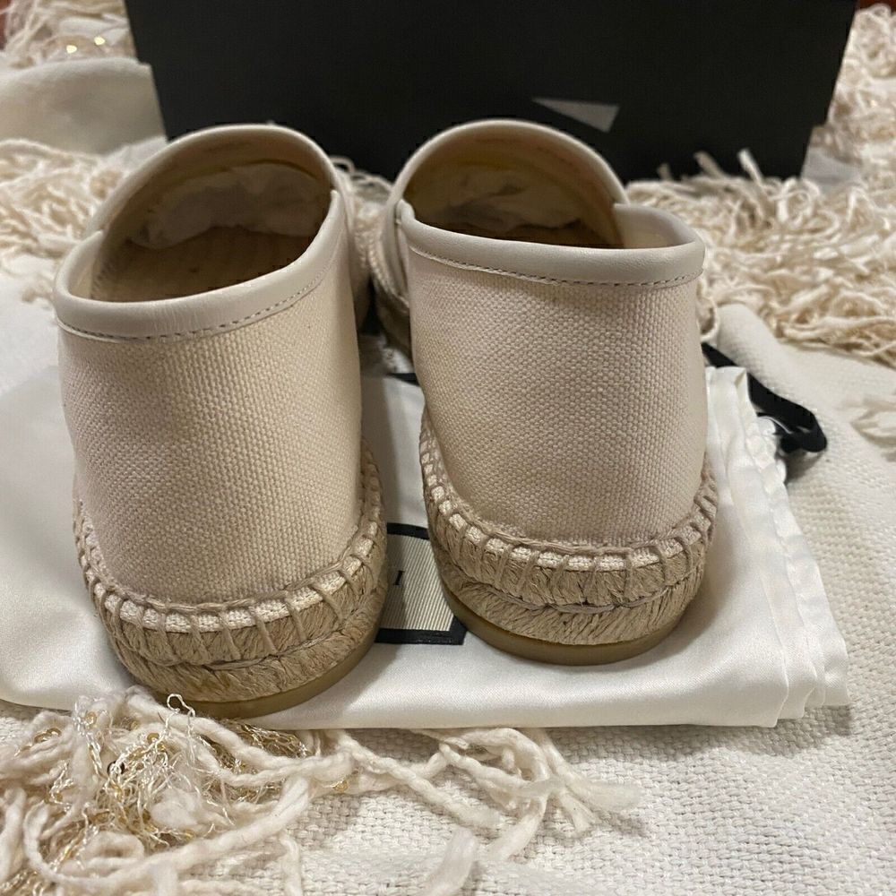 Gucci Logo Canvas Espadrilles Off-White EU 39.5 NEW - Picture 8 of 13
